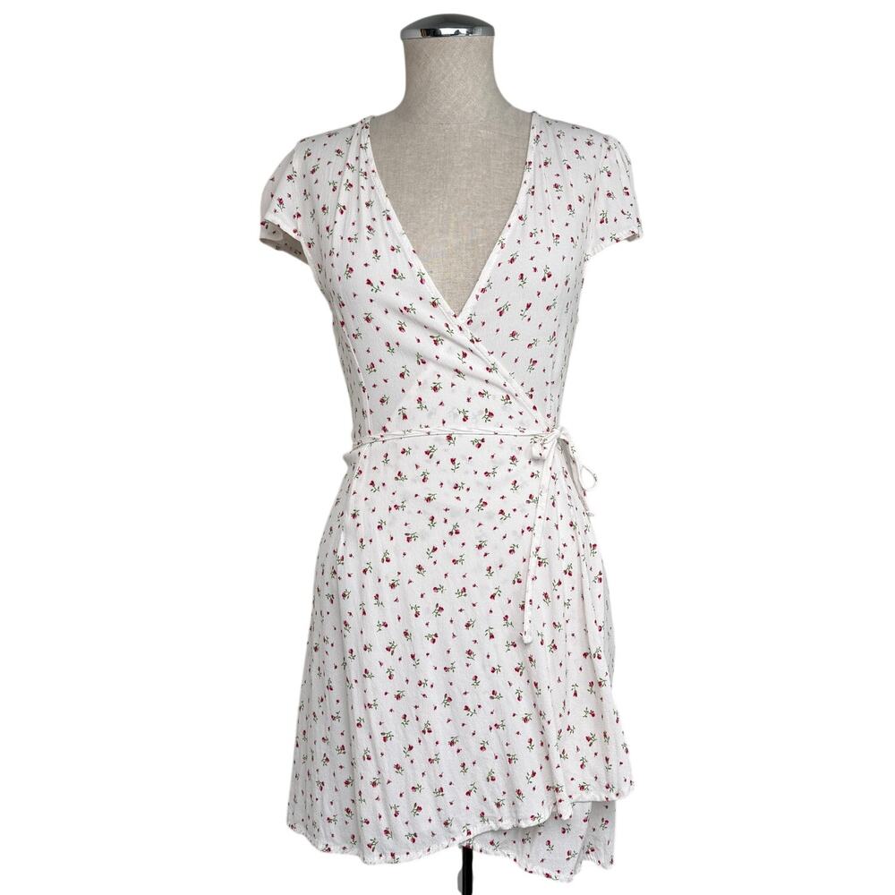 Brandy Melville Floral Wrap Dress Cottagecore Soft Girl Mini Made in Italy OS
